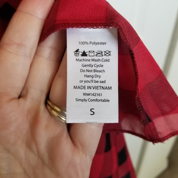 Lularoe Shirley Kimono Buffalo Check Chiffon- Size Small - Picture 4 of 6